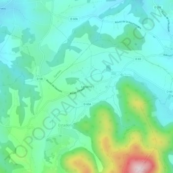 Carte topographique Lasserre, altitude, relief
