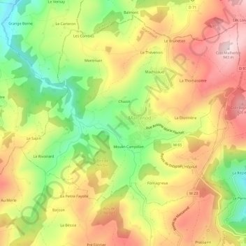 Carte topographique Le Roule, altitude, relief