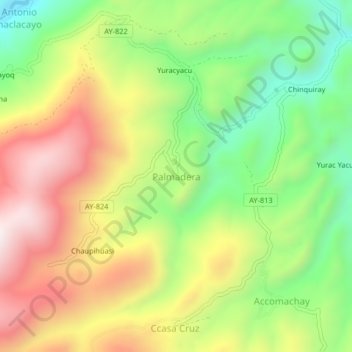 Carte topographique Palmadera, altitude, relief