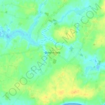 Carte topographique Øster Assels, altitude, relief