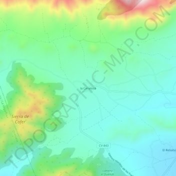 Carte topographique la Canalosa, altitude, relief