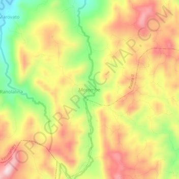 Carte topographique Morombe, altitude, relief