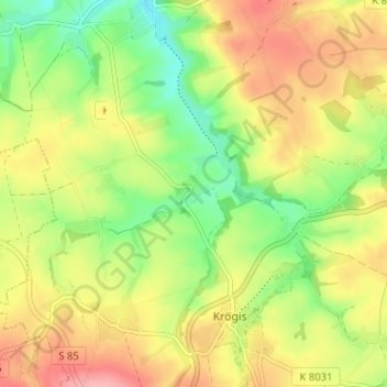 Carte topographique Mauna, altitude, relief