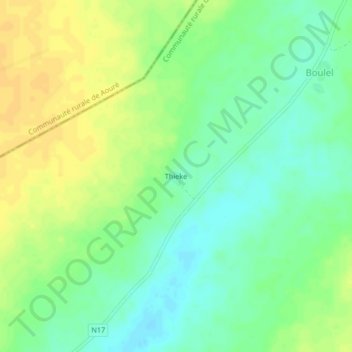 Carte topographique Thieke, altitude, relief
