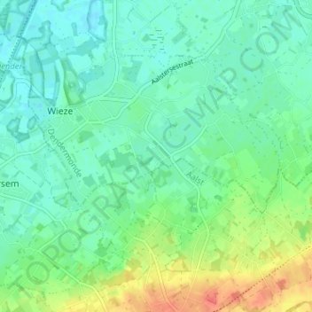 Carte topographique Hanaarden, altitude, relief