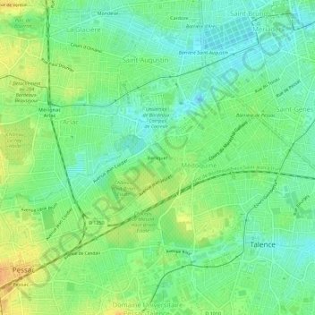 Carte topographique Berliquet, altitude, relief