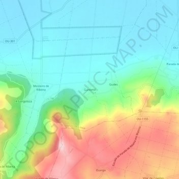 Carte topographique Guntimil, altitude, relief