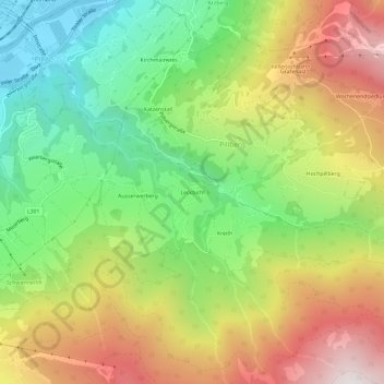Carte topographique Leckbichl, altitude, relief