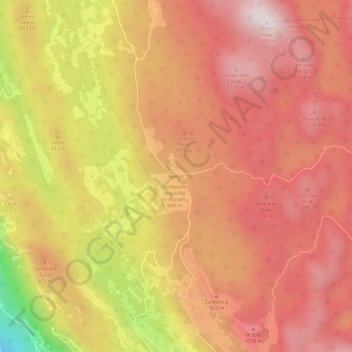 Carte topographique Nanos, altitude, relief