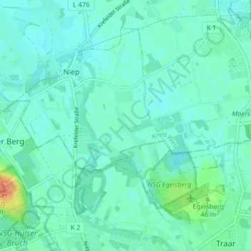 Carte topographique Luit, altitude, relief