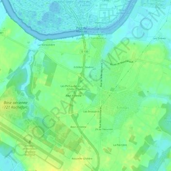 Carte topographique Le Pinier, altitude, relief