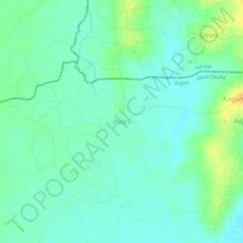 Carte topographique Paliri, altitude, relief