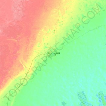 Carte topographique N’Guigmi, altitude, relief