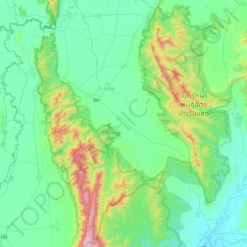 Carte topographique Chun, altitude, relief