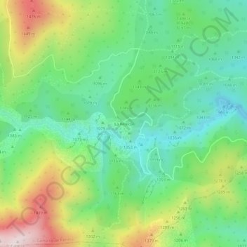 Carte topographique La Vereda, altitude, relief