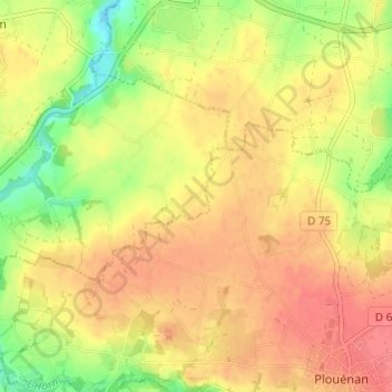 Carte topographique Hellez, altitude, relief