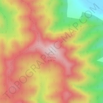 Carte topographique Mount Bunroy, altitude, relief