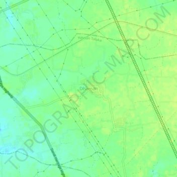 Carte topographique Dhaman, altitude, relief