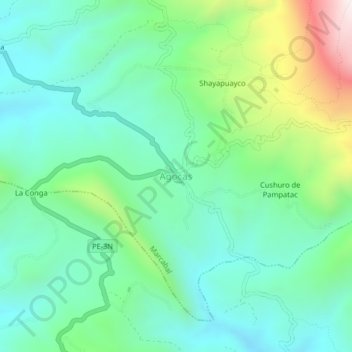 Carte topographique Agocas, altitude, relief