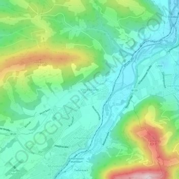 Carte topographique Viechtwang, altitude, relief