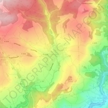 Carte topographique Ühlingen, altitude, relief