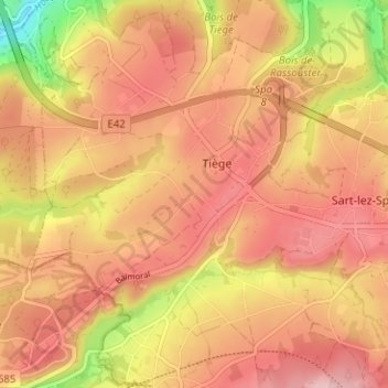 Carte topographique Arbespine, altitude, relief