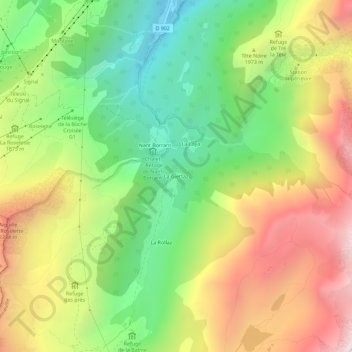 Carte topographique La Giettaz, altitude, relief