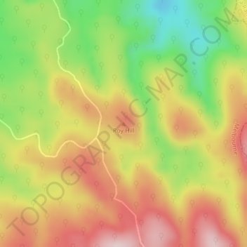 Carte topographique Roy Hill, altitude, relief