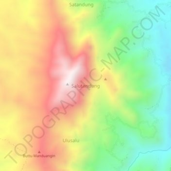 Carte topographique Salutandung, altitude, relief