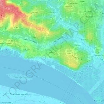 Carte topographique La Croix, altitude, relief