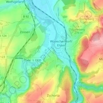 Carte topographique Veitsberg, altitude, relief