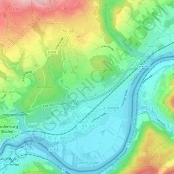 Carte topographique Grunholz, altitude, relief