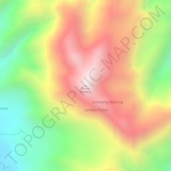 Carte topographique Buntu Neosing, altitude, relief