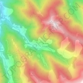Carte topographique Carol, altitude, relief