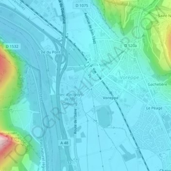 Carte topographique Brandegaudière, altitude, relief