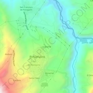 Carte topographique La Quinta, altitude, relief
