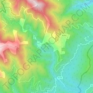 Carte topographique Murjas, altitude, relief