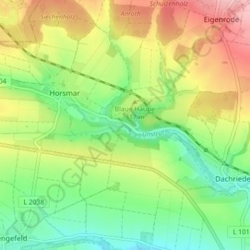 Carte topographique Beyrode, altitude, relief