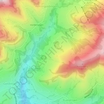 Carte topographique Rinderweid, altitude, relief