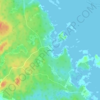 Carte topographique Skärså, altitude, relief