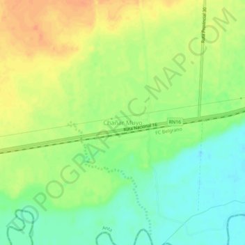 Carte topographique Chañar Muyo, altitude, relief