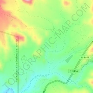 Carte topographique Balsa de Gérgal, altitude, relief
