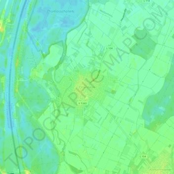 Carte topographique Ottenheim, altitude, relief