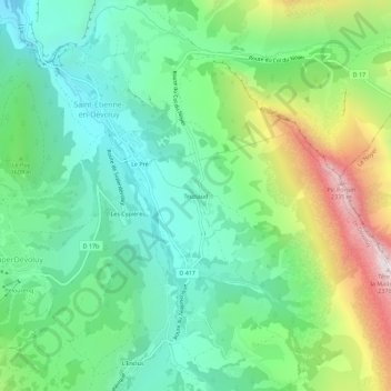 Carte topographique Truziaud, altitude, relief