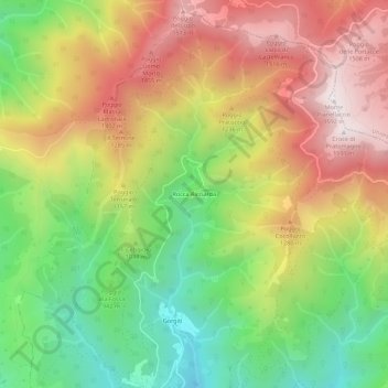 Carte topographique Rocca Ricciarda, altitude, relief