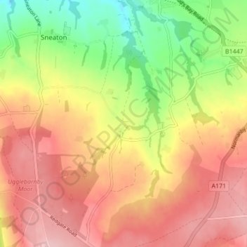 Carte topographique Sneaton Thorpe, altitude, relief