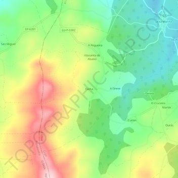 Carte topographique Facha, altitude, relief