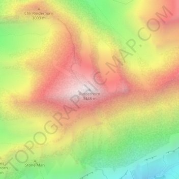 Carte topographique Rinderhorn, altitude, relief