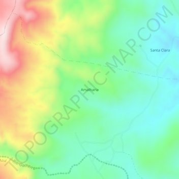 Carte topographique Amalharia, altitude, relief