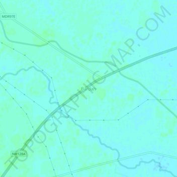 Carte topographique Bardah, altitude, relief